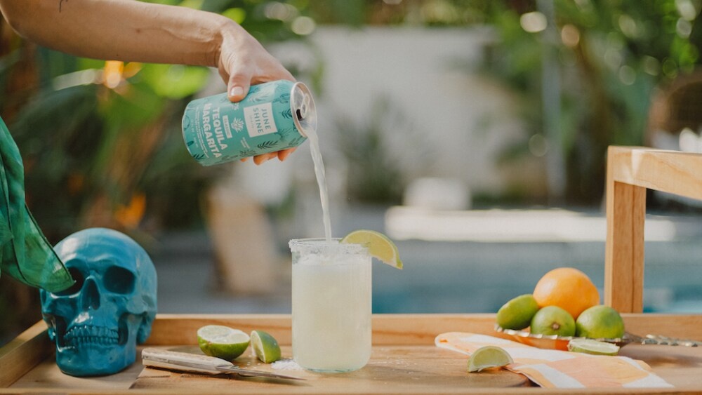 slide 1 of 3, Juneshine Tequila Margarita, 48 fl oz / 12 oz