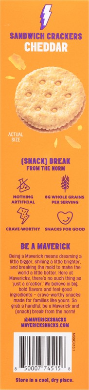 slide 2 of 5, Mavericks Cheddar Sandwich Crackers 7.05 oz, 7.05 oz
