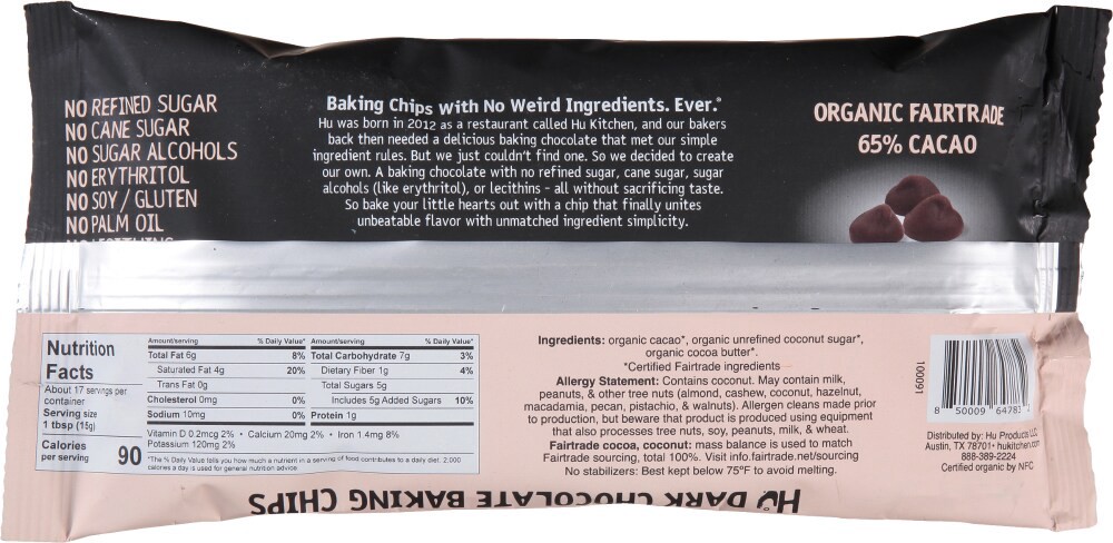 slide 2 of 2, Hu Organic Dark Chocolate Baking Chips 9 oz, 9 oz