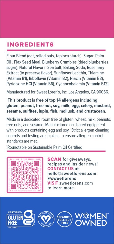 slide 6 of 6, Sweet Loren's Gluten Free Vegan Blueberry Breakfast Biscuits, 8oz, 5 ct