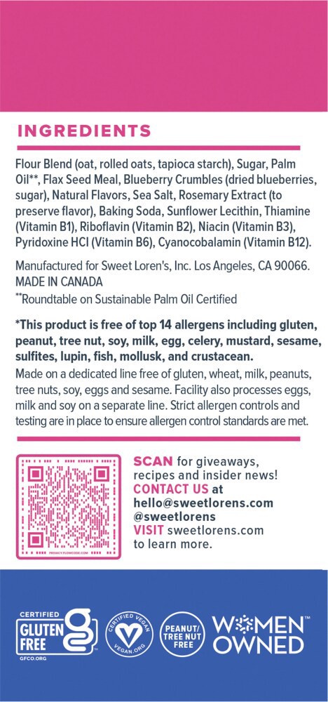 slide 2 of 6, Sweet Loren's Gluten Free Vegan Blueberry Breakfast Biscuits, 8oz, 5 ct