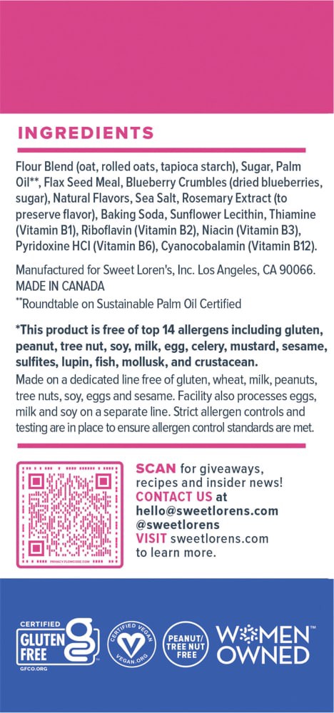 slide 4 of 6, Sweet Loren's Gluten Free Vegan Blueberry Breakfast Biscuits, 8oz, 5 ct