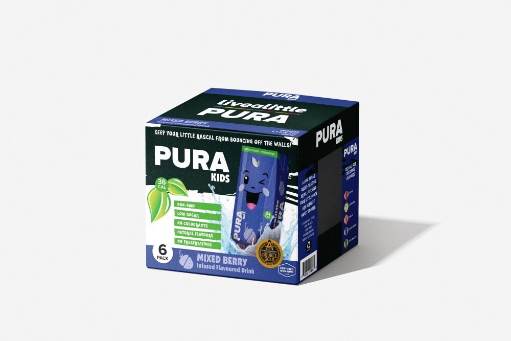 slide 2 of 3, Pura Kids Mixed Berry Kids Drink, 6 ct