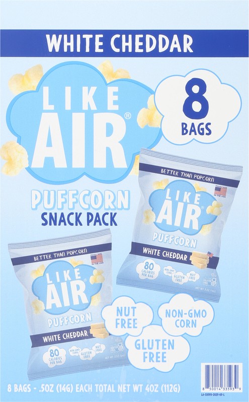 slide 2 of 5, Like Air Snack Cheddar Snack Pack Snack Pack, 8 ct
