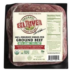 Sunfed Ranch 100% Grass Fed Organic Ground Beef 85% Lean 16 Oz