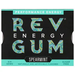 Rev Gum Regular Strength Spearmint Caffeinated Gum Pack