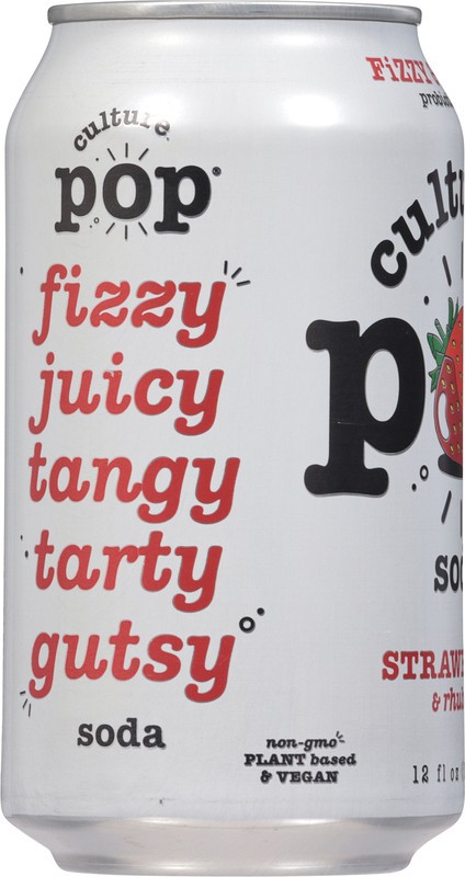 slide 4 of 5, Culture Pop Strawberry & Rhubarb Probiotic Soda 12 fl oz, 12 fl oz
