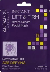 Andalou Naturals Facial Mask, Hydro Serum, Resveratrol Q10, Instant Lift & Firm, Age Defying .6 Oz