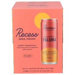 Recess Grapefruit "Paloma" Craft Mocktail 4 Pack