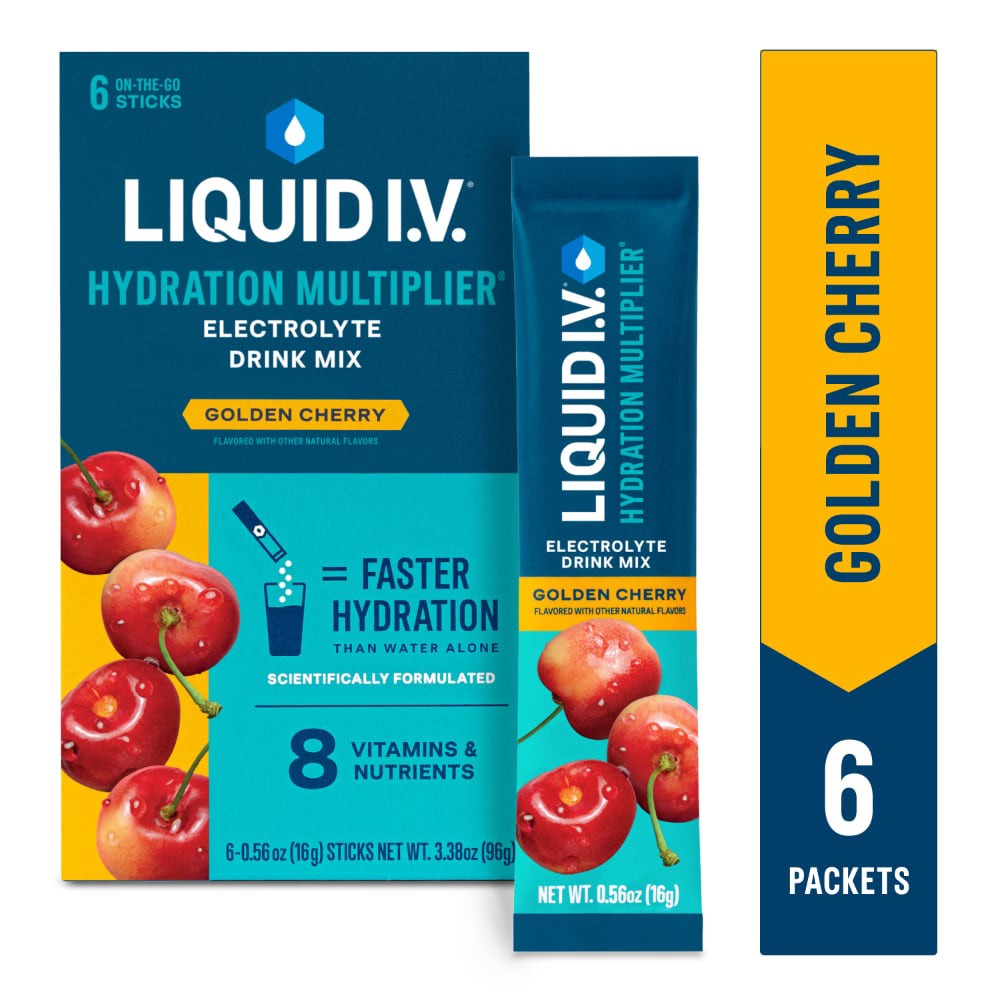 slide 5 of 6, Liquid I.V. Hydration Multiplier Golden Cherry Electrolyte Drink Mix - 6 ct, 6 ct