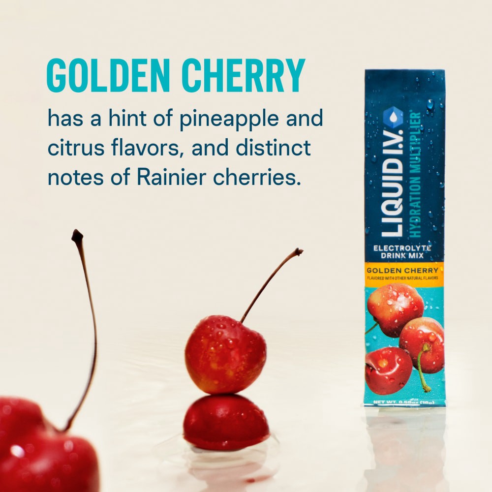slide 3 of 6, Liquid I.V. Hydration Multiplier Golden Cherry Electrolyte Drink Mix - 6 ct, 6 ct