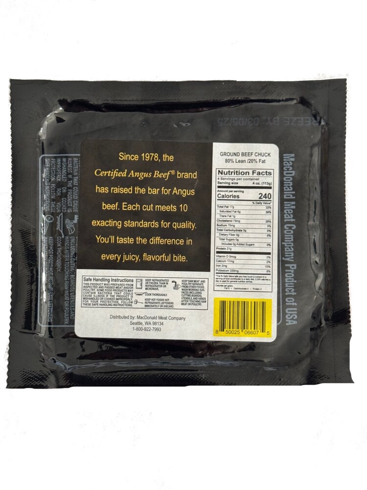 slide 2 of 2, Certified Angus Beef 80% Lean Ground Beef Chuck, 16 oz