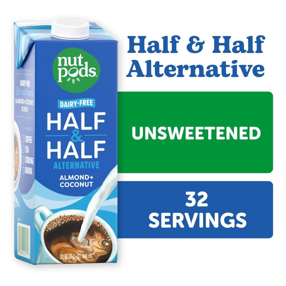 slide 2 of 5, nutpods Non Dairy Half & Half Alternative made with Almonds and Coconuts, 32 fl oz