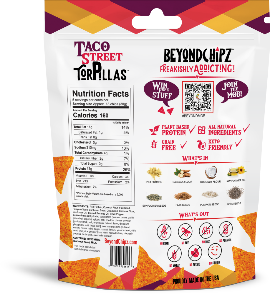 slide 2 of 2, Beyondchipz Taco Street Low-Carb Tortilla Chips, 5.3 oz