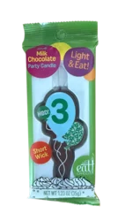 Let Them Eat Candles® Milk Chocolate Balloon #3 Birthday Candle