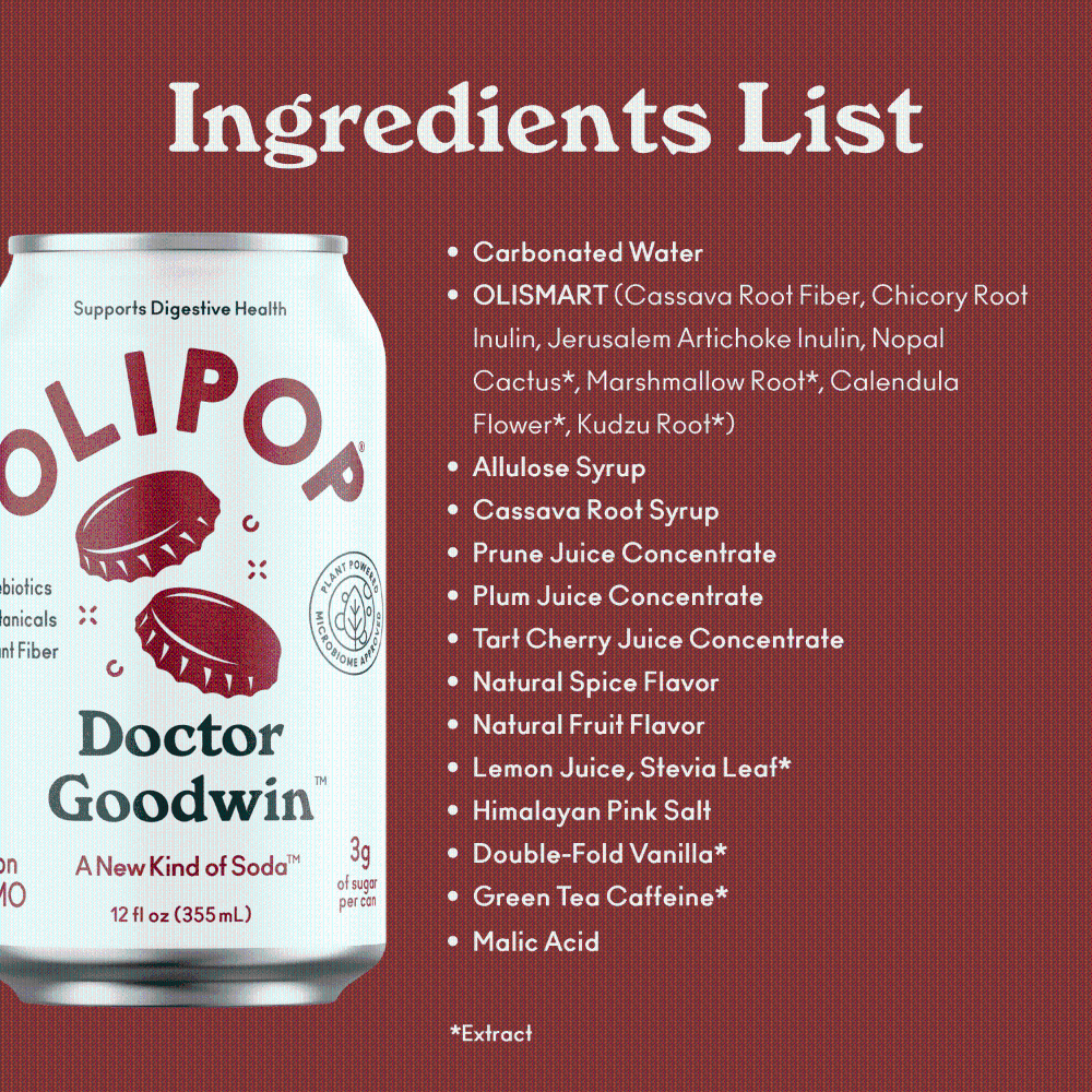 slide 4 of 6, OLIPOP Doctor Goodwin, A New Kind of Soda - 12 fl oz, 12 fl oz