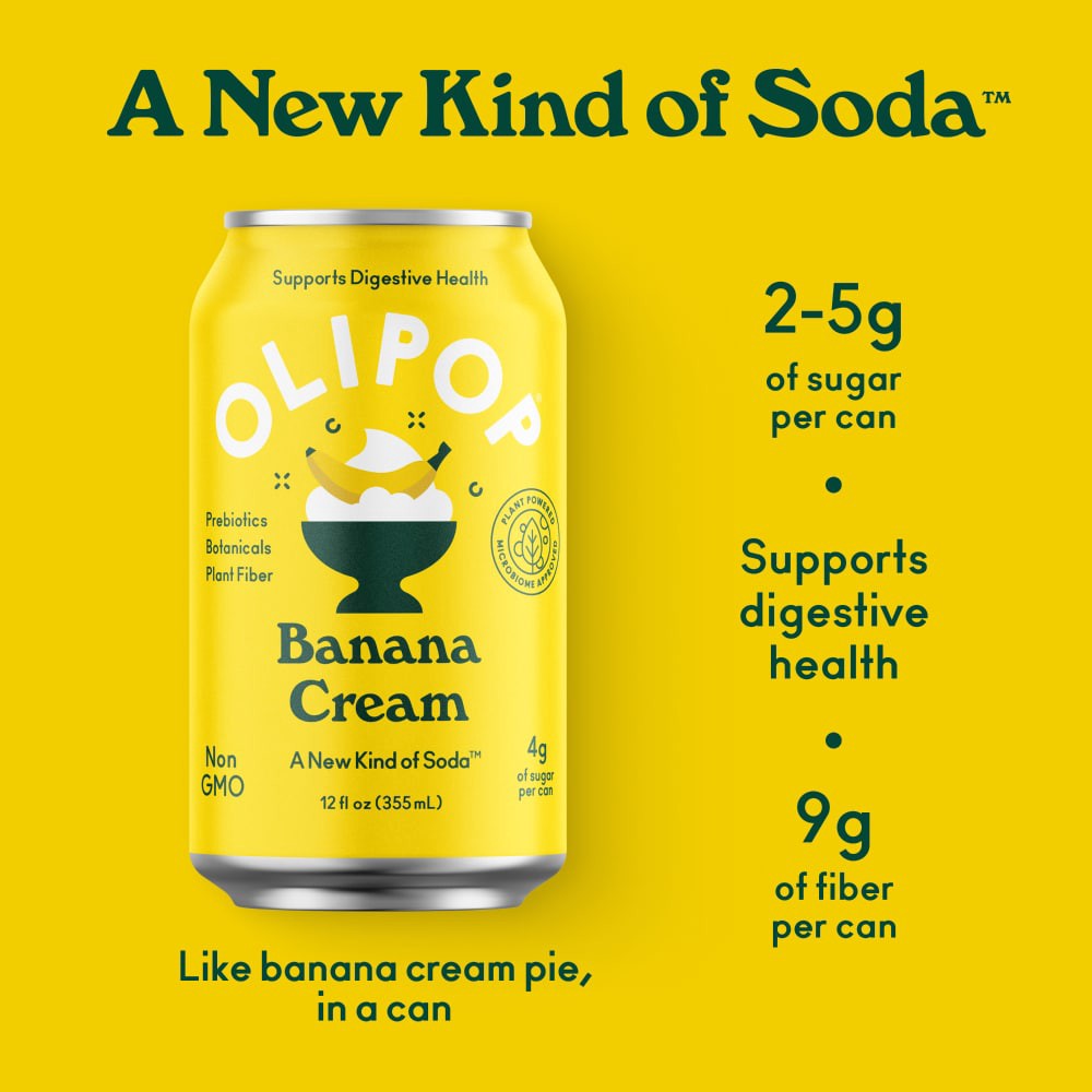 slide 5 of 6, Olipop Banana Cream Soda 12 fl oz, 12 fl oz