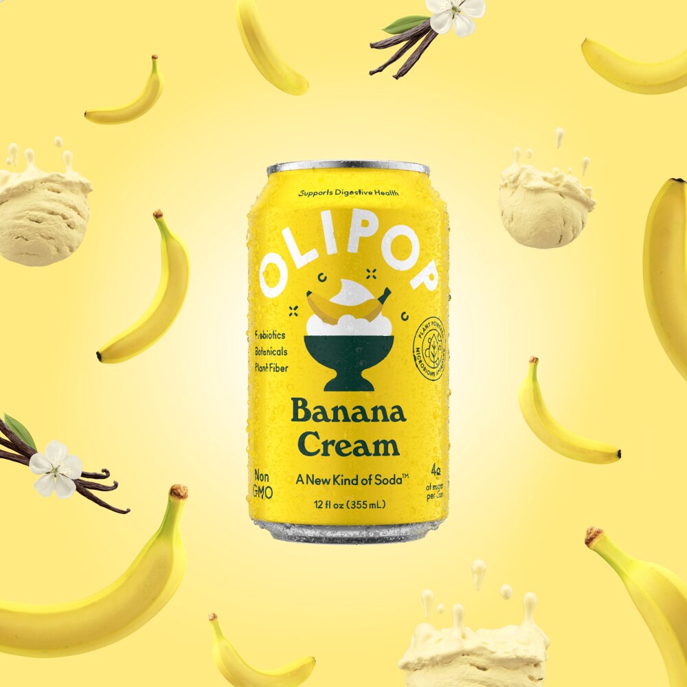 slide 3 of 6, Olipop Banana Cream Soda 12 fl oz, 12 fl oz