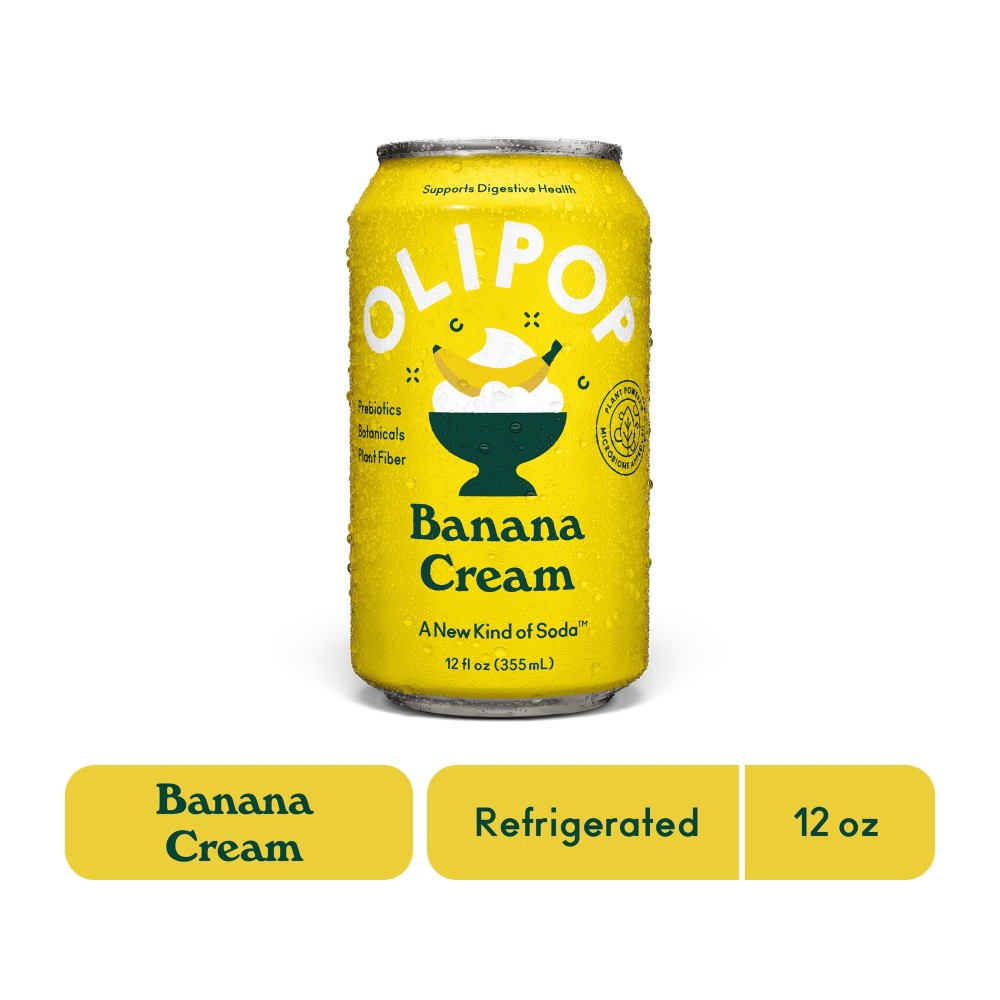 slide 2 of 2, Olipop Banana Cream Soda 12 fl oz, 12 fl oz
