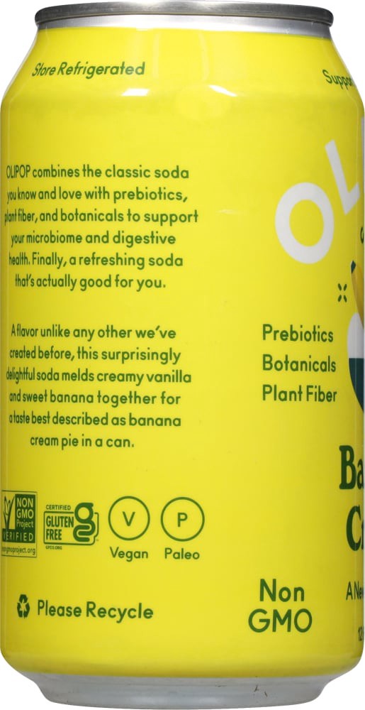 slide 4 of 4, Olipop Banana cream Sparkling Soda- 12 oz, 12 oz