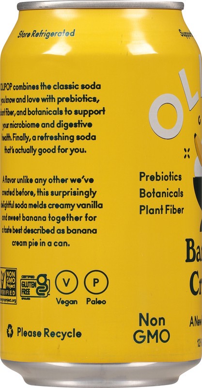 slide 4 of 5, Olipop Banana Cream Soda 12 fl oz, 12 fl oz