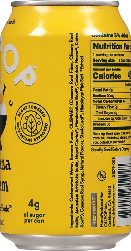 slide 3 of 5, Olipop Banana Cream Soda 12 fl oz, 12 fl oz