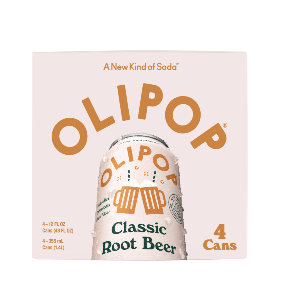 slide 2 of 3, OLIPOP Classic Root Beer Prebiotic Soda - 4ct/12 fl oz Cans, 4 ct; 12 oz