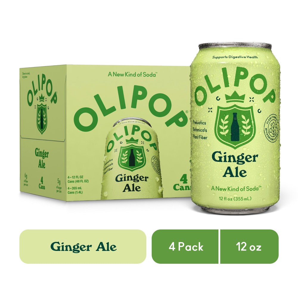 slide 2 of 4, Olipop Ginger Ale, 4 ct; 12 fl oz