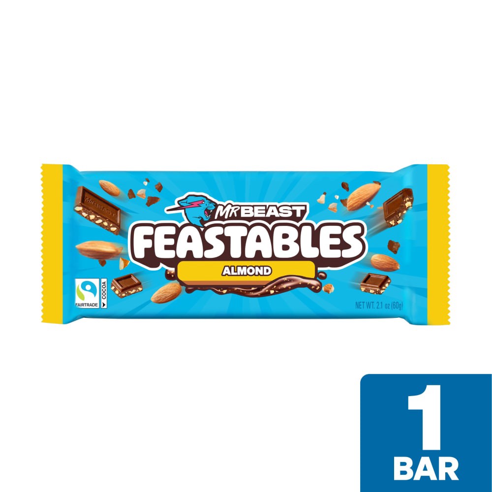 slide 4 of 5, Feastables, Almond Chocolate Bar- 2.1 oz, 2.1 oz
