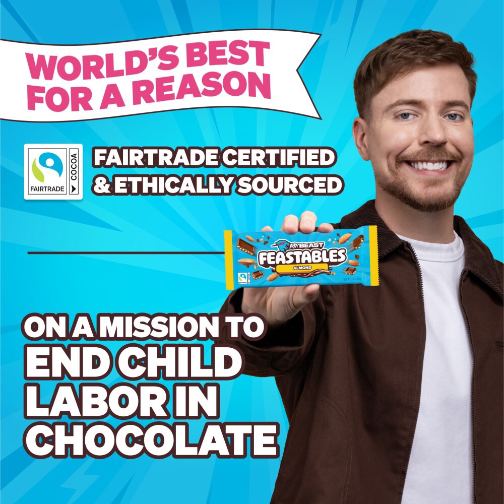 slide 2 of 5, Feastables, Almond Chocolate Bar- 2.1 oz, 2.1 oz