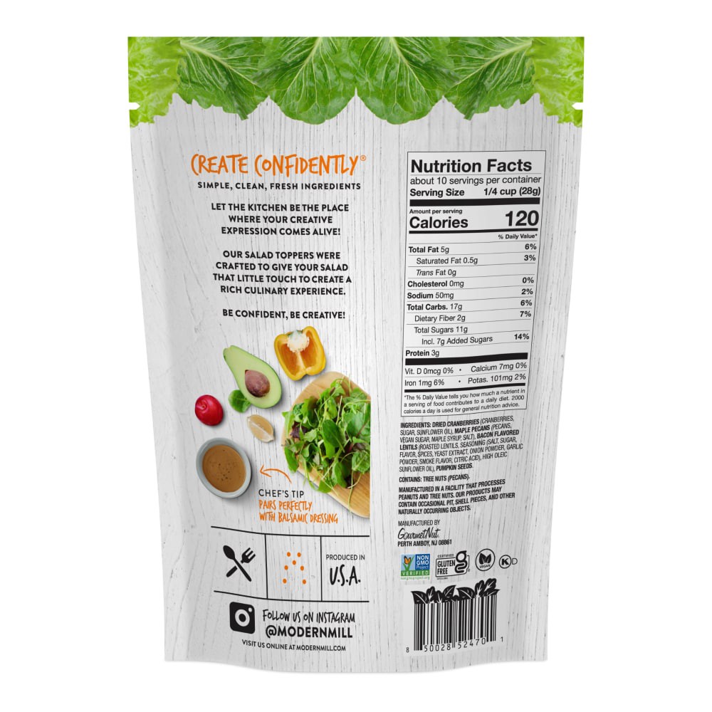 slide 4 of 6, Modern Mill Maple Bacon Flavored Salad Topper 10oz, Gluten-Free, Vegan, Non GMO, 10 oz