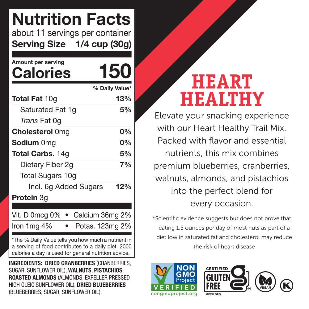 slide 3 of 6, Power Up Heart Healthy Trail Mix, 12 oz