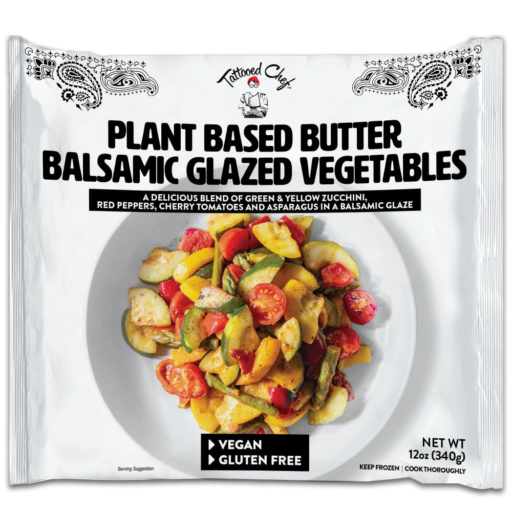 slide 2 of 3, Tattooed Chef Frozen Plant Based Butter Balsamic Glazed Vegetables - 12oz, 12 oz