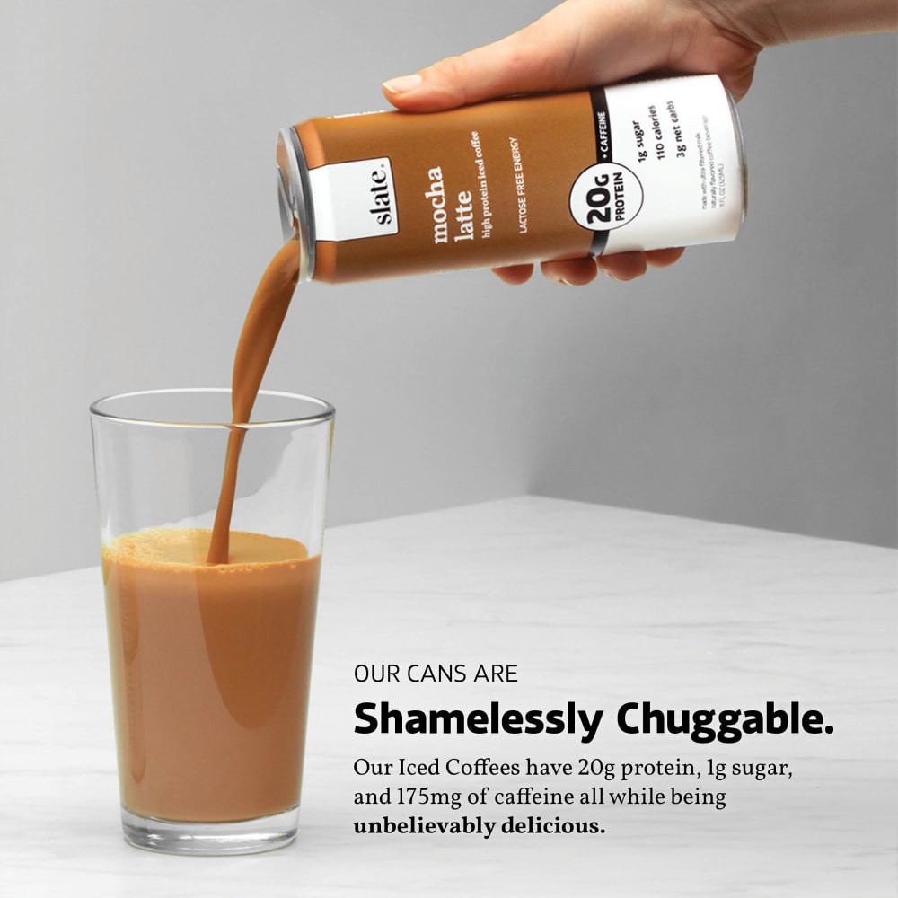 slide 2 of 5, Slate Vanilla Latte High Protein Iced Coffee, 32 fl oz