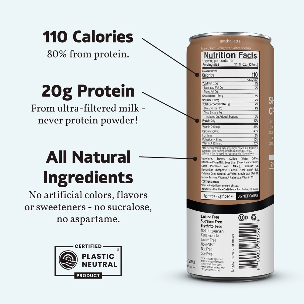 slide 4 of 5, Slate Vanilla Latte High Protein Iced Coffee, 32 fl oz