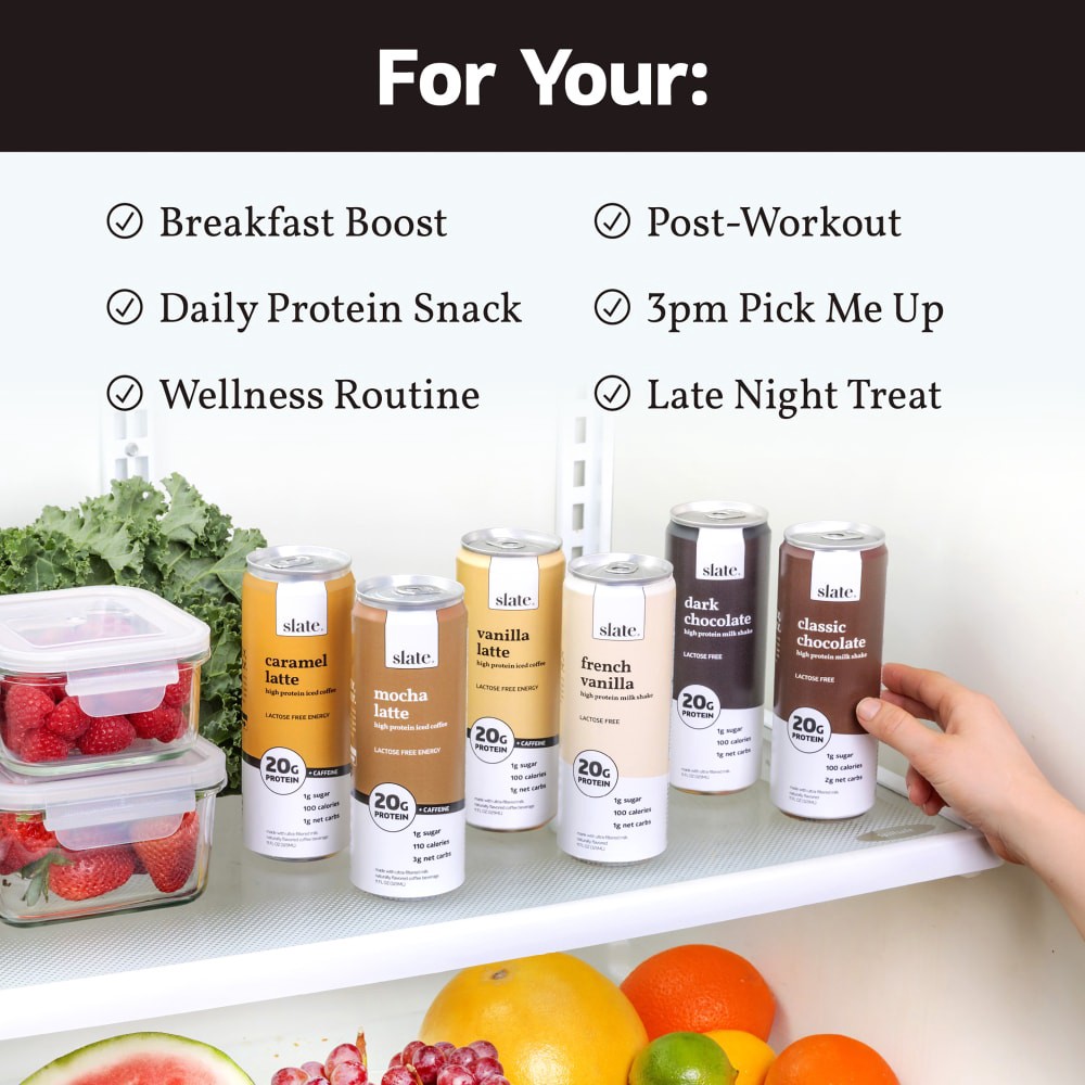 slide 3 of 5, Slate Vanilla Latte High Protein Iced Coffee, 32 fl oz