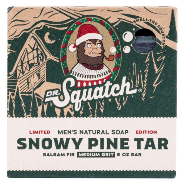 slide 1 of 1, Dr Squatch Snowy Pine Tar Soap Bar, 5 oz