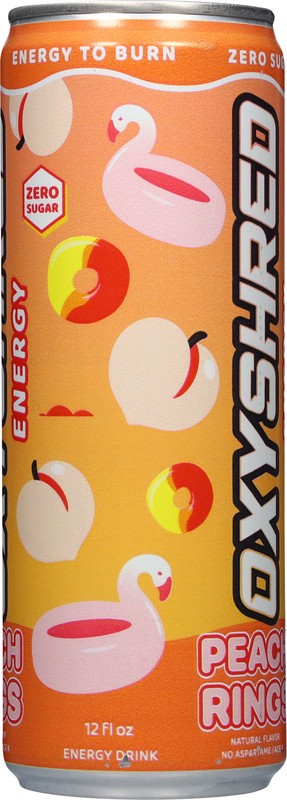 slide 5 of 5, Oxyshred Energy Peach Candy Rings, 12 oz