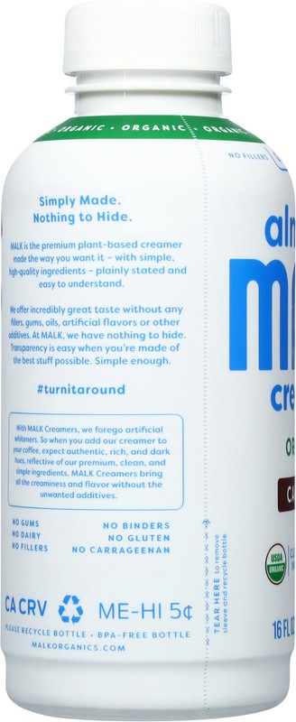 slide 5 of 5, Malk Creamer Almond Caramel, 16 fl oz