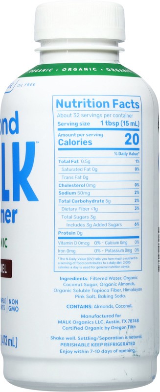 slide 3 of 5, Malk Creamer Almond Caramel, 16 fl oz