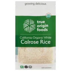 True Origin Foods Calrose Rice, Organic, White 32 Oz