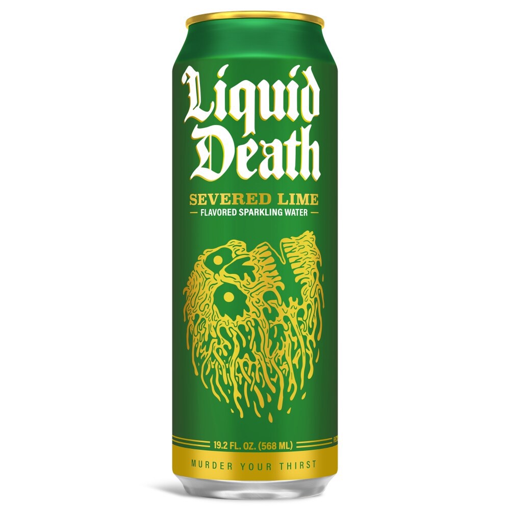 slide 2 of 3, Liquid Death, Severed Lime, Lime-Flavored Sparkling Water, 19.2 fl oz