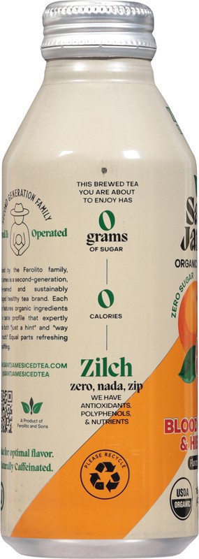slide 3 of 5, Saint James Zero Sugar Organic Brewed Blood Orange & Hibiscus Black Tea 16 fl oz, 16.9 oz