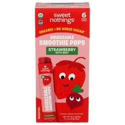 Sweet Nothings Organic Strawberry With Beets Squeezable Smoothie 6 Pack
