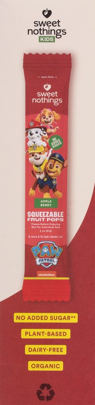 slide 4 of 5, Sweet Nothings Kids Organiic Apple Berry Squeezable Fruit Pops 6 - 2 oz Pops, 6 ct