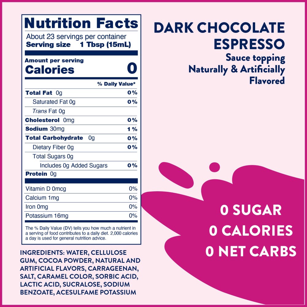 slide 5 of 6, Jordan's Skinny Mixes Sugar Free Dark Chocolate Espresso Sauce, 12 Oz., 1 ct