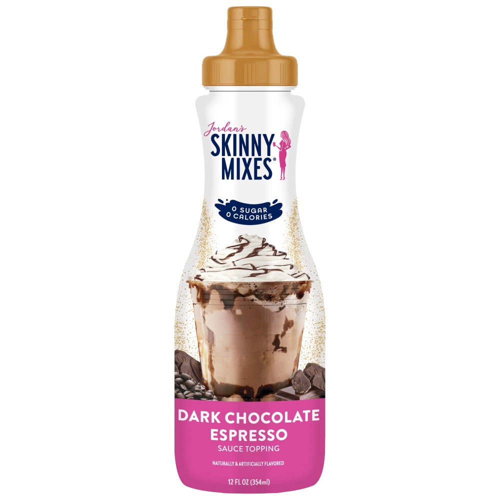 slide 2 of 3, Jordan's Skinny Mixes Sugar Free Dark Chocolate Espresso Sauce, 12 Oz., 1 ct