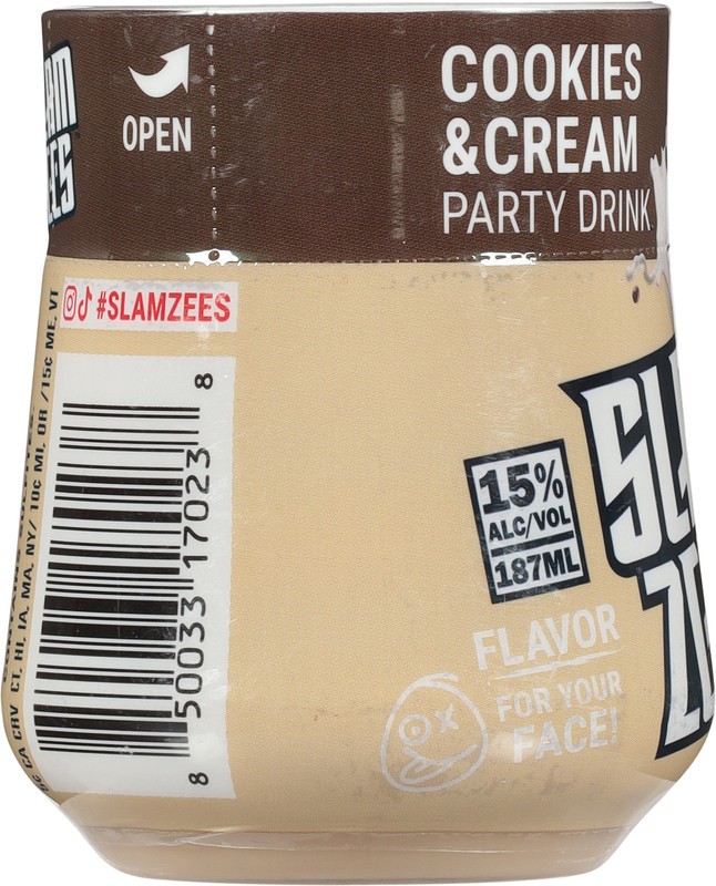 slide 3 of 4, Slam Zees Cookies & Cream Party Drink 187 ml, 187 ml