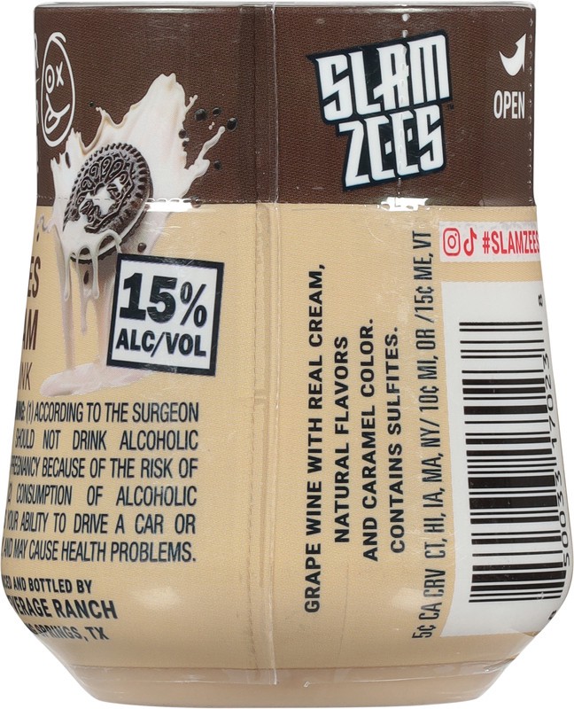 slide 4 of 4, Slam Zees Cookies & Cream Party Drink 187 ml, 187 ml
