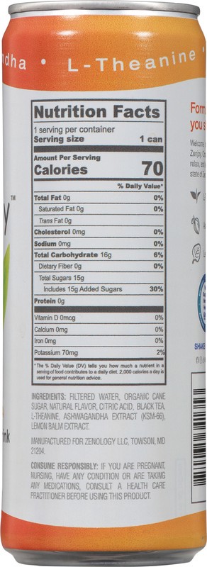 slide 3 of 5, Zenjoy Mango Black Tea Relaxation Drink 12 fl oz, 12 fl oz